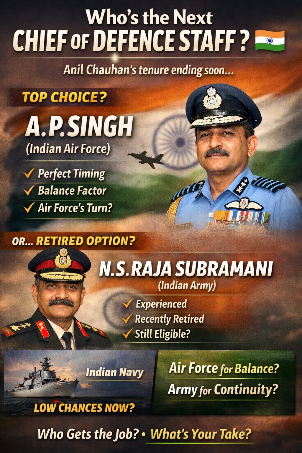 Next Chief of Defence Staff (CDS): Who is most likely?